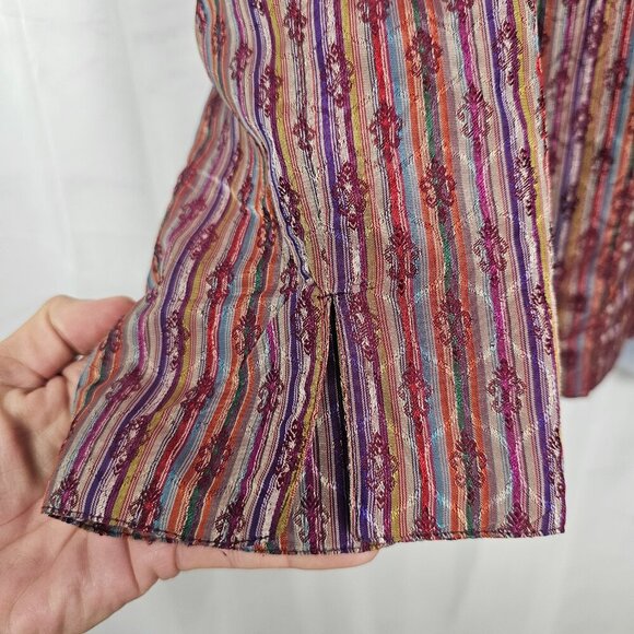Coldwater Creek Purple Striped Boho Jacket Retro PXL - Picture 4 of 12
